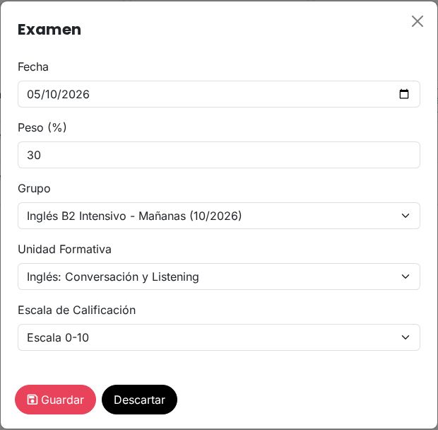 Nuevo examen.