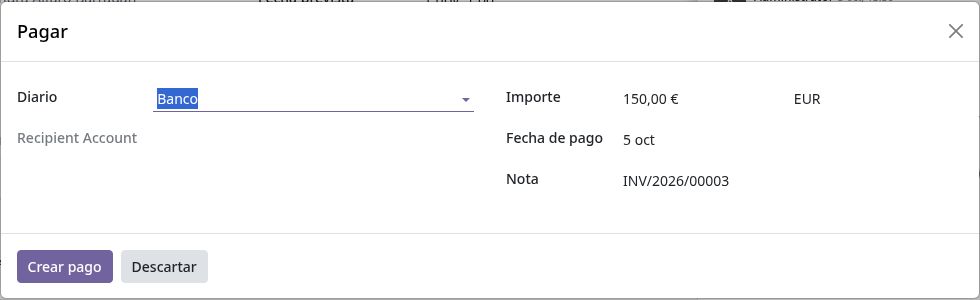 Asistente para registrar un cobro.